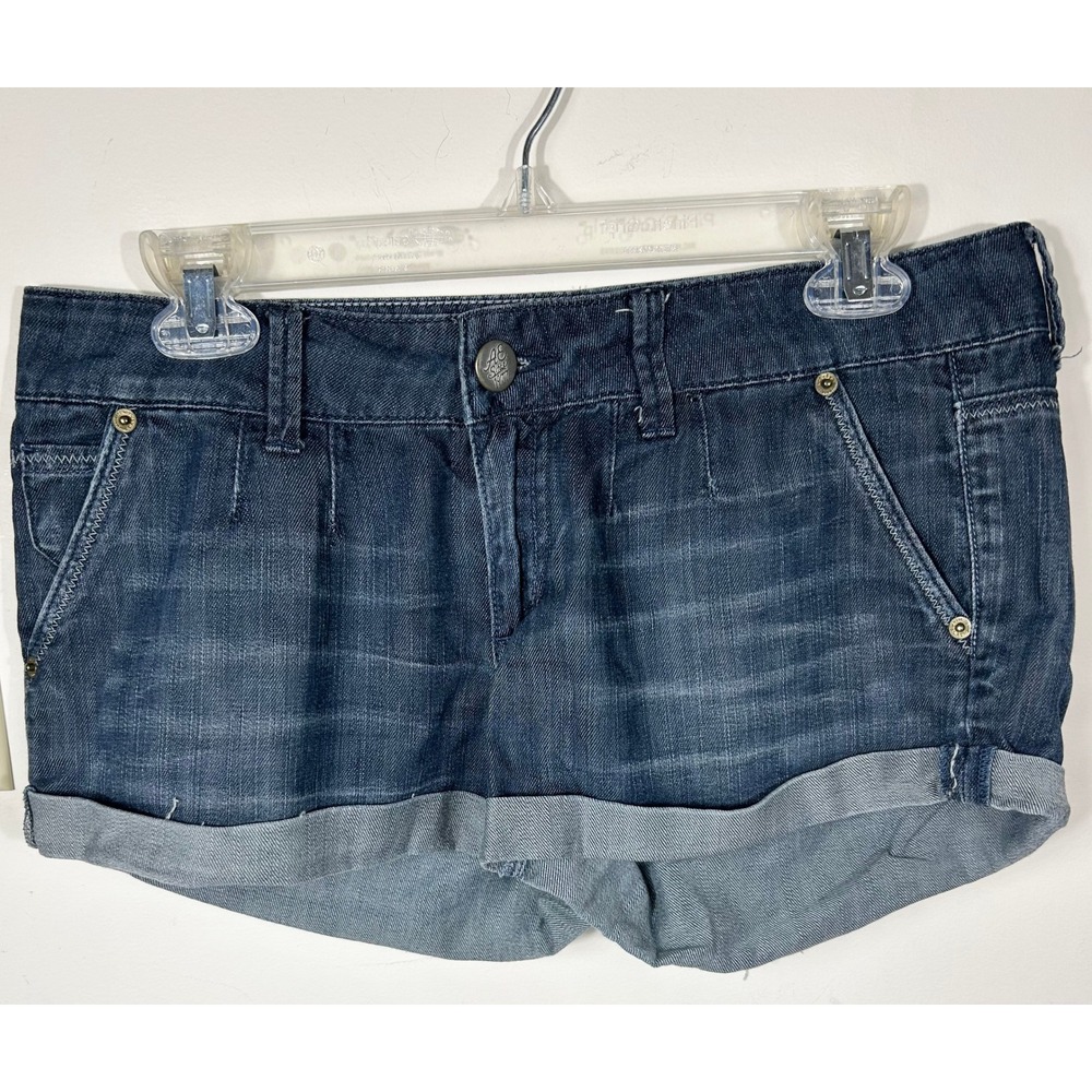 VTG Y2K American Eagle‎ Denim Micro Mini Shorts Women 6 Low Rise Indie Sleaze